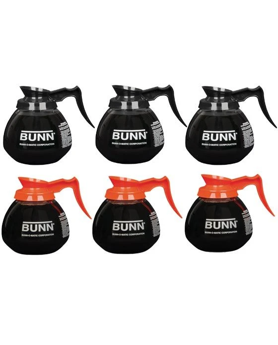 BUNN® BUNN 42401.0106 : Coffee Decanter Case Of 6 Glass Pots (3 Regular, 3 Decaf)