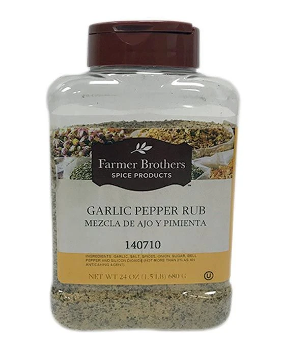 Farmer Brothers Garlic Pepper Rub (1 Bottle/1.5 Lb) 1 Farmer Brothers Garlic Pepper Rub (1 Bottle/1.5 Lb)