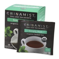 China Mist - Simply Mint Herbal Full Leaf Tea Sachet, 2 Boxes 15 Count Each -Coffee Tea china mist simply mint herbal full leaf tea sachet 15 count box 2